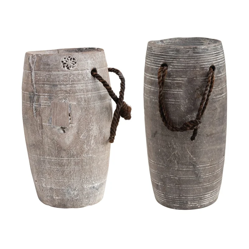 Round Wood Pot