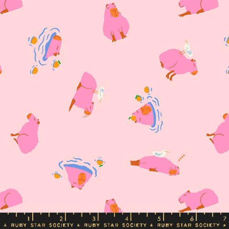 Ruby Star Society ANIMAL ANIMAL: Capybara-Cotton Candy (1/4 Yard)