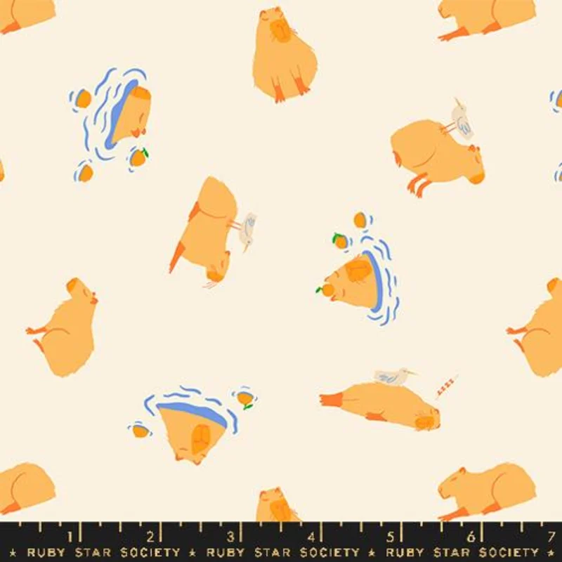 Ruby Star Society ANIMAL ANIMAL: Capybara-Natural (1/4 Yard)