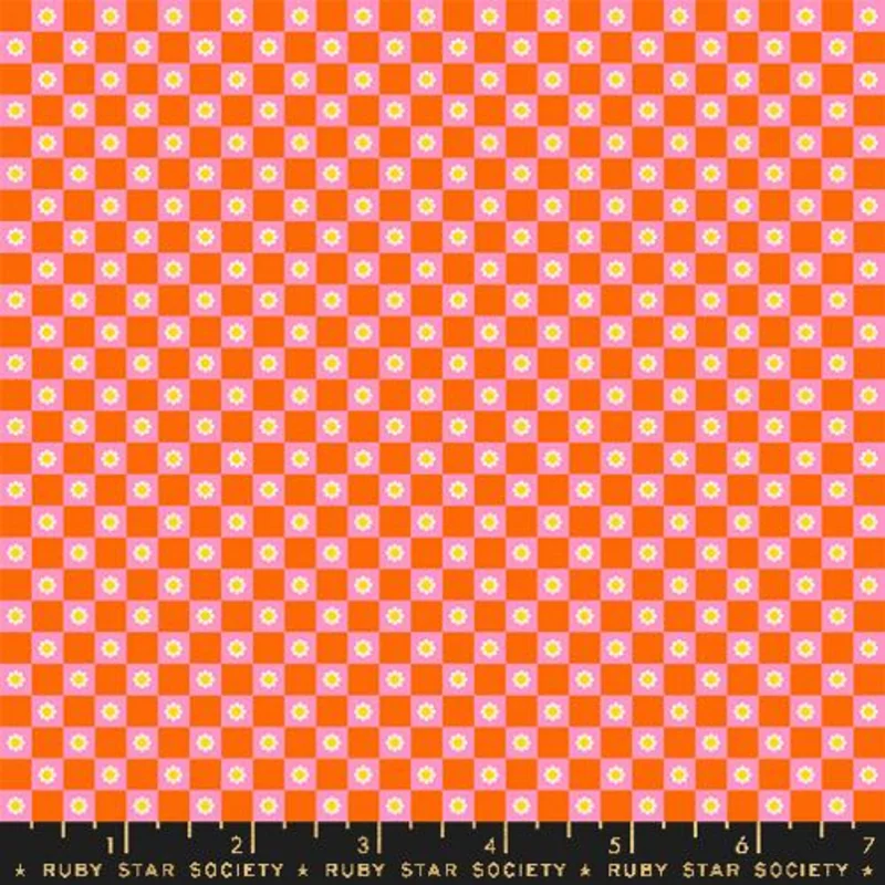 Ruby Star Society ANIMAL ANIMAL: Flower Check-Goldfish(1/4 Yard)