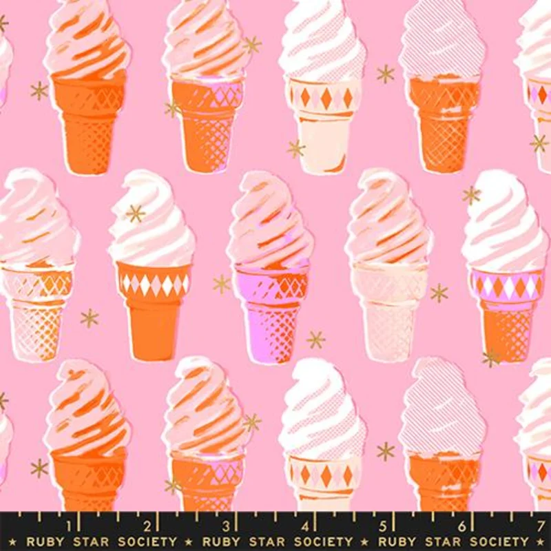 Ruby Star Society BEST DAY EVER: Ice Cream-Metallic Posy (1/4 Yard)