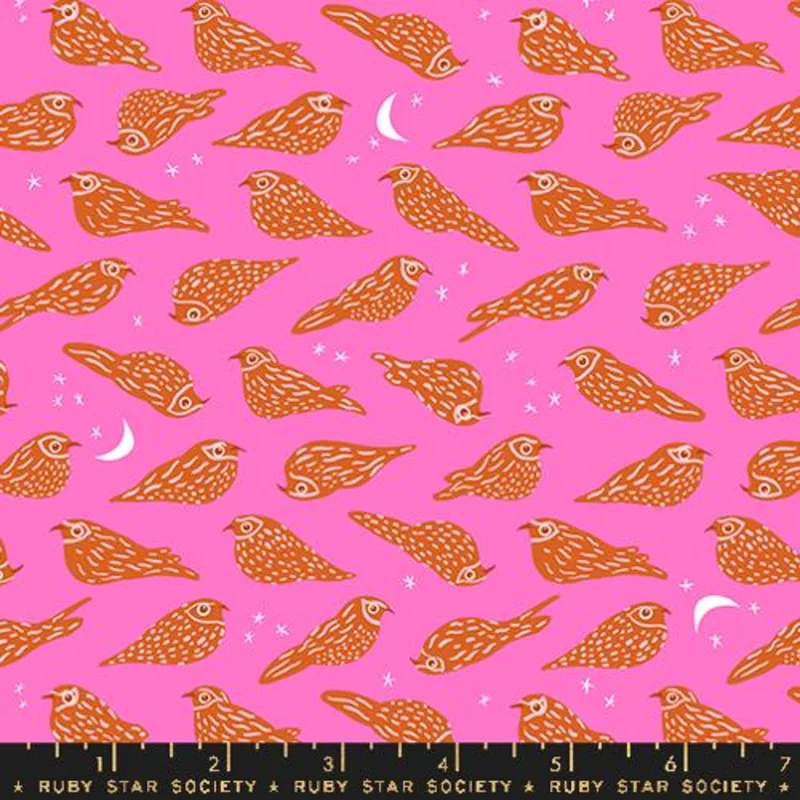 Ruby Star Society BIRD IS THE WORD: Whippoorwill-Lipstick (1/4 Yard)