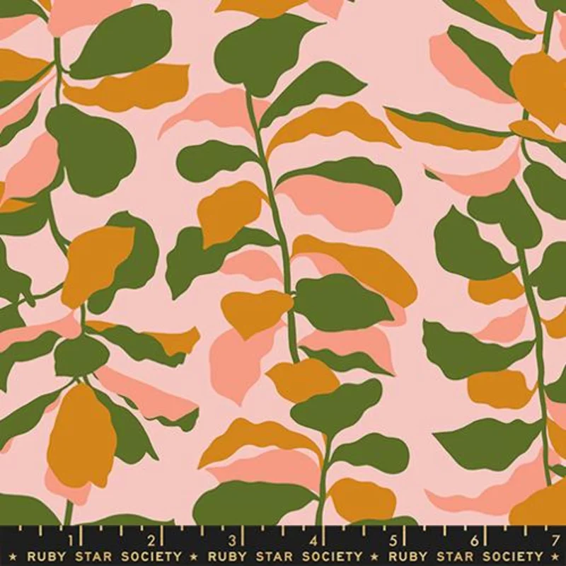 Ruby Star Society CALATHEA: Fiddle Leaf-Calathea Sweet Pink (1/4 Yard)