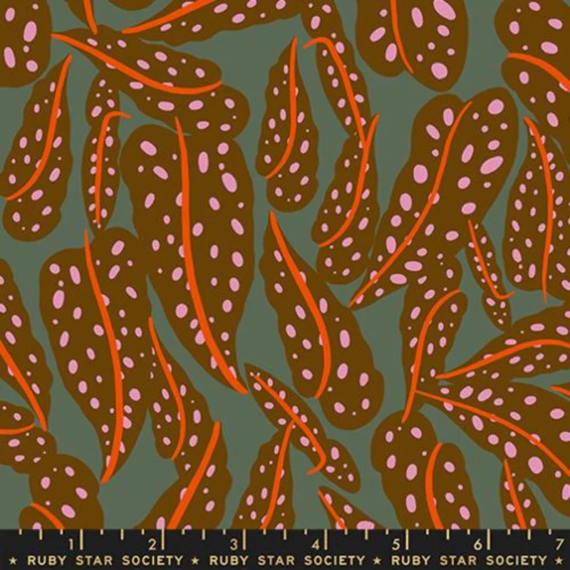 Ruby Star Society CALATHEA: Overlapping Leaves-Calathea Cocoa (1/4 Yard)