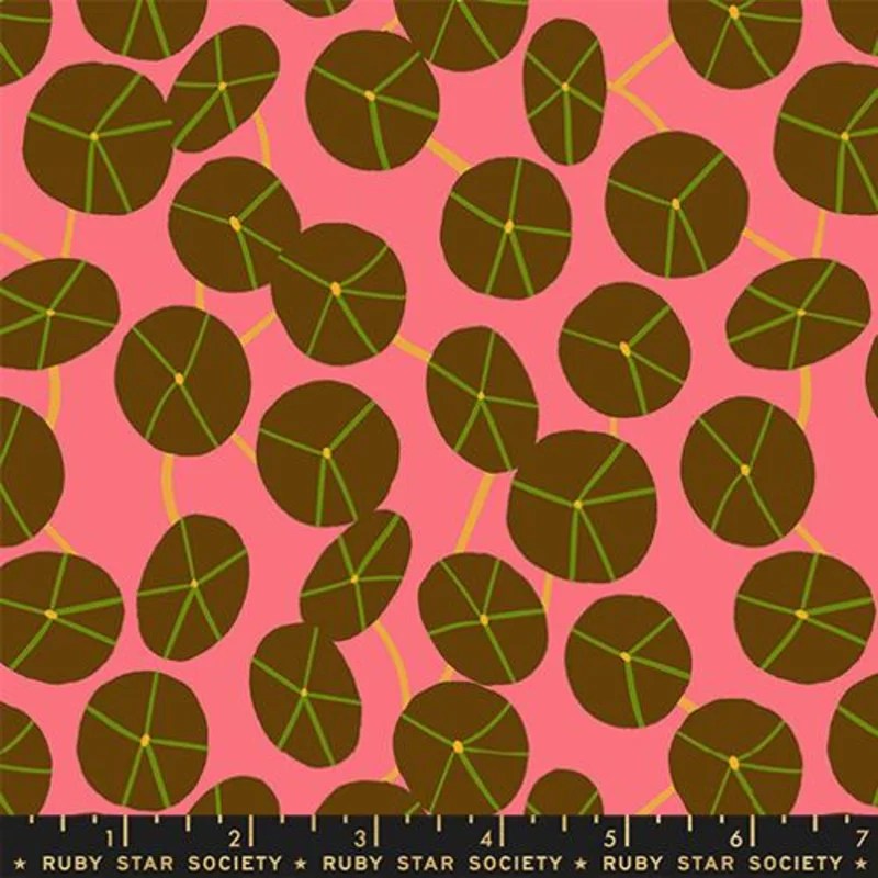 Ruby Star Society CALATHEA: Pilea-Calathea Strawberry (1/4 Yard)