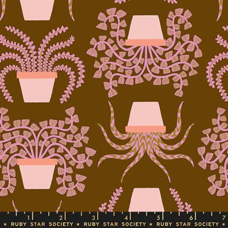 Ruby Star Society CALATHEA: Planties-Calathea Cocoa(1/4 Yard)
