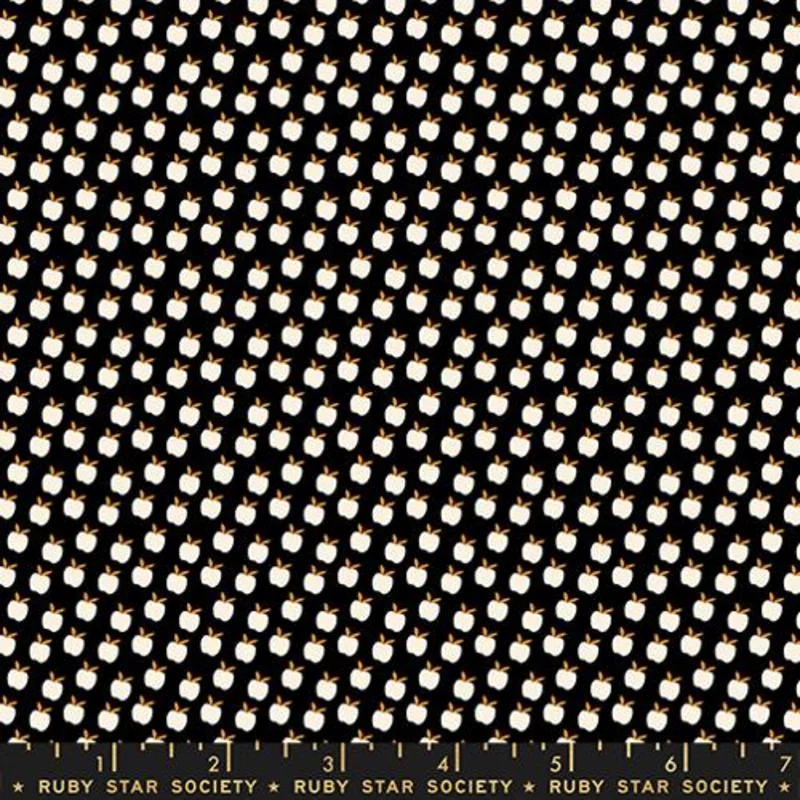 Ruby Star Society CATNAP: Ditsy Apples-Black (1/4 Yard)