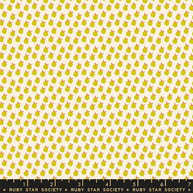 Ruby Star Society CATNAP: Ditsy Apples-Pistachio (1/4 Yard)