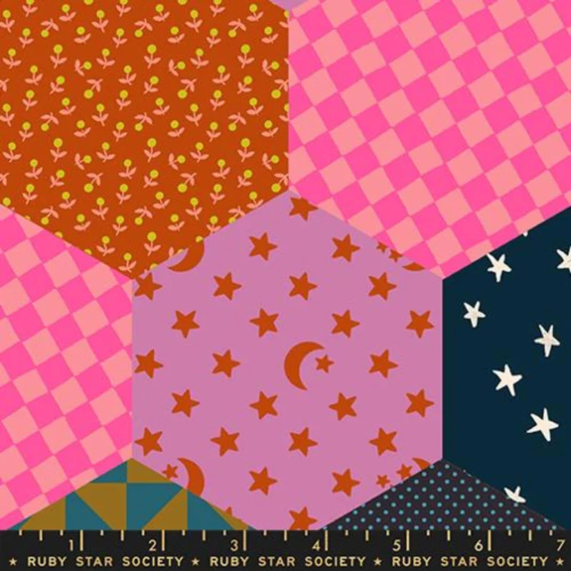 Ruby Star Society CATNAP: Hexagon 108"-Mermaid (1/4 Yard)