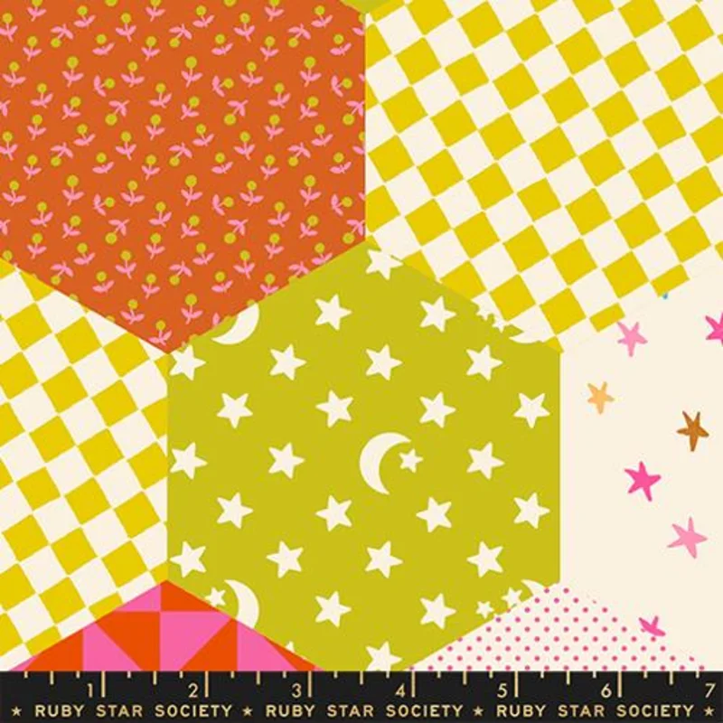 Ruby Star Society CATNAP: Hexagon 108"-Thistle (1/4 Yard)
