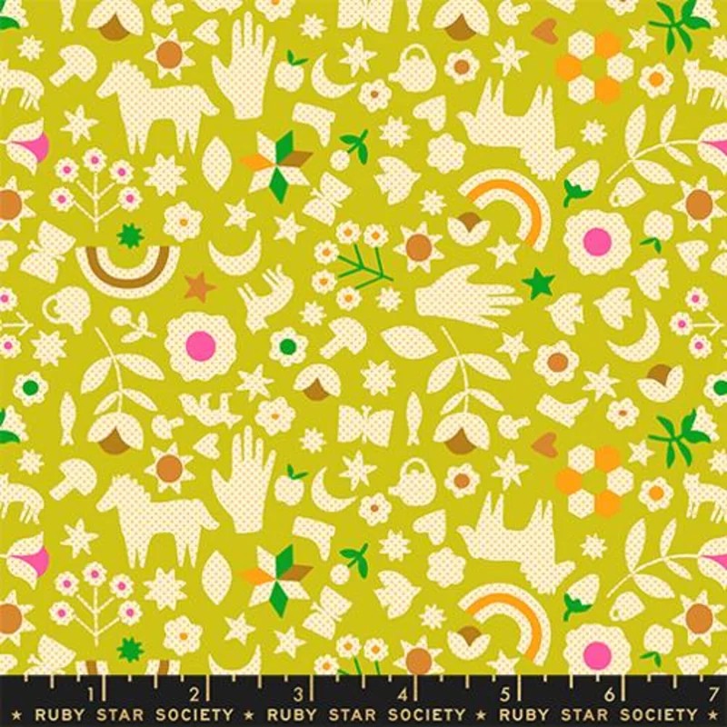 Ruby Star Society CATNAP: Little Luck-Pistachio (1/4 Yard)