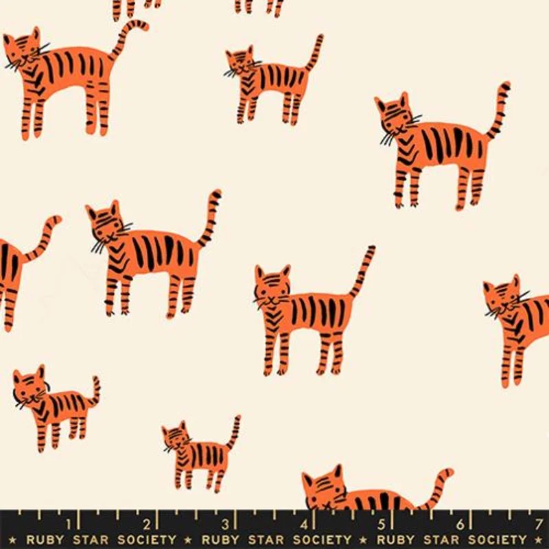 Ruby Star Society CATNAP: Tiger Stripe-Orange (1/4 Yard)