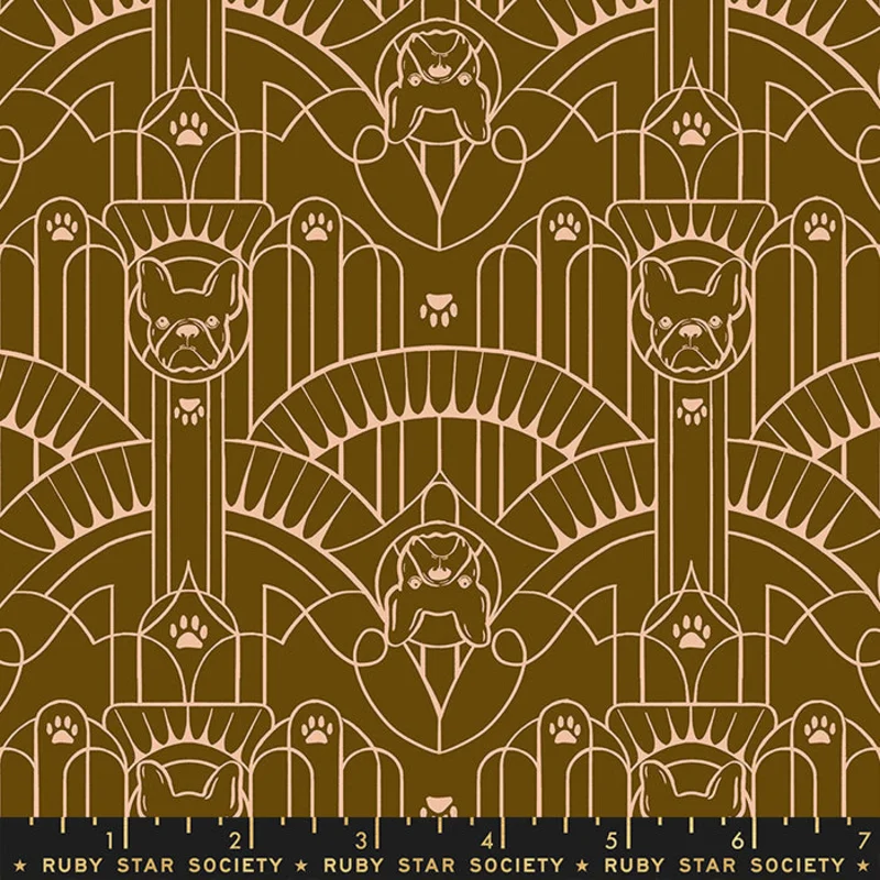 Ruby Star Society DOG PARK: Deco Pup-Cocoa (1/4 Yard)