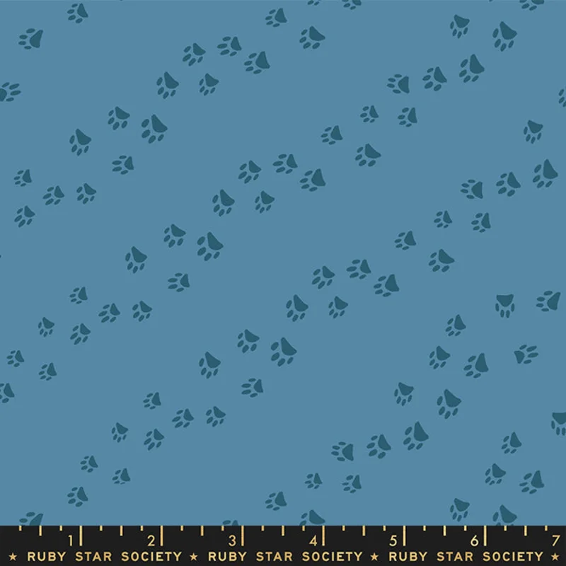 Ruby Star Society DOG PARK: Wander Paw-Chambray (1/4 Yard)