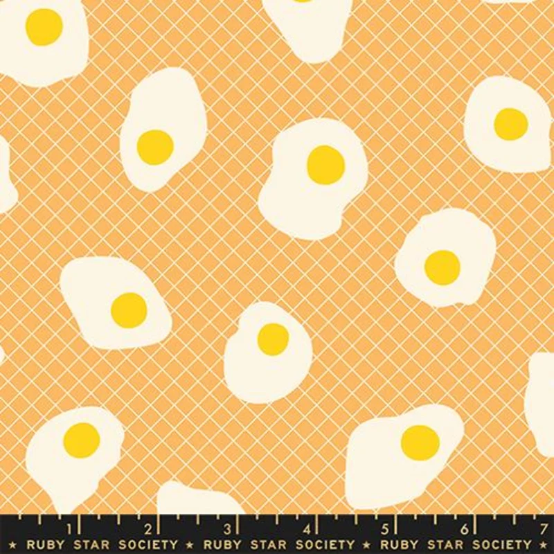 Ruby Star Society EGG AND FRIENDS: Fried Eggs-Cantaloupe (1/4 Yard)