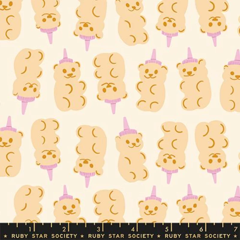 Ruby Star Society EGG AND FRIENDS: Honey Bears-Natural (1/4 Yard)