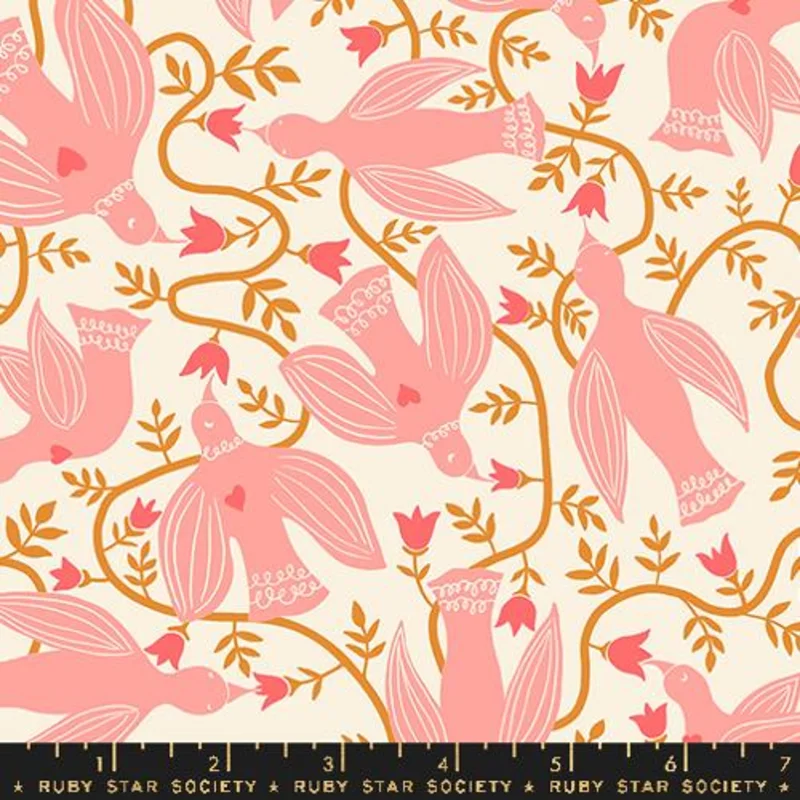 Ruby Star Society ENDPAPER: Hummingbirds-Natural (1/4 Yard)