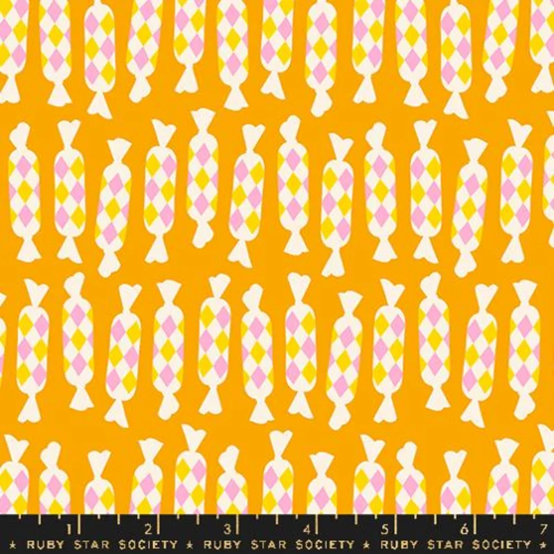 Ruby Star Society EYE CANDY: Diamond Candy-Clementine (1/4 Yard)