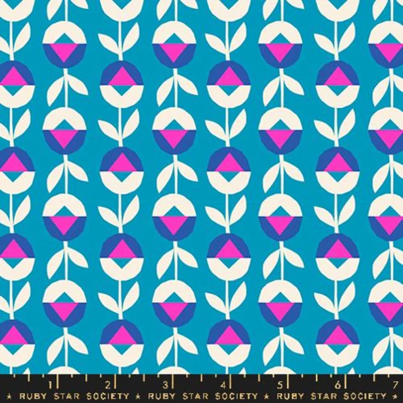 Ruby Star Society EYE CANDY: Flower Chain-Cerulean (1/4 Yard)