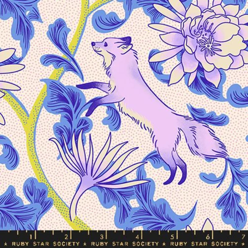 Ruby Star Society GLOW GARDEN: Fox Bloom-Natural (1/4 Yard)