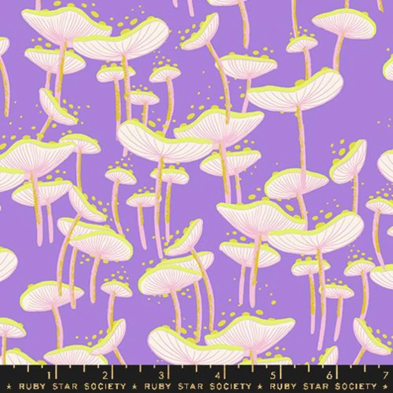 Ruby Star Society GLOW GARDEN: Fungi-Amethyst (1/4 Yard)