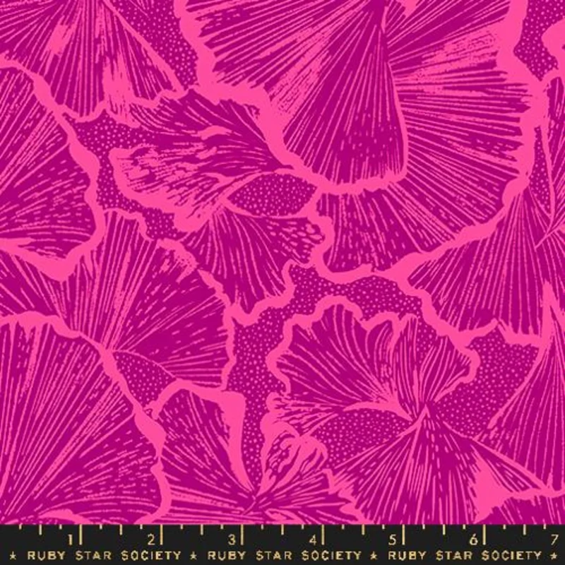 Ruby Star Society GLOW GARDEN: Ginko-Light Berry (1/4 Yard)