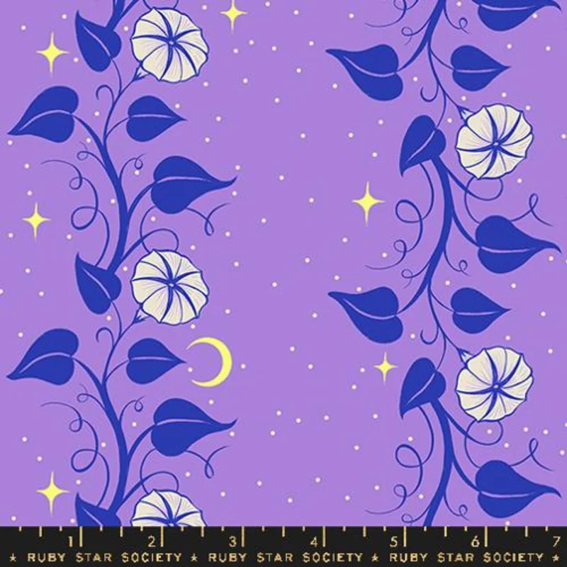 Ruby Star Society GLOW GARDEN: Moon Vines-Amethyst (1/4 Yard)