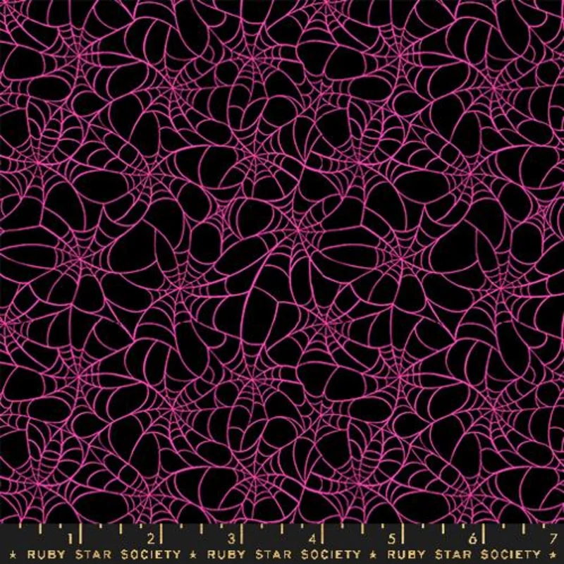 Ruby Star Society GLOW GARDEN: Tangled Web-Black (1/4 Yard)