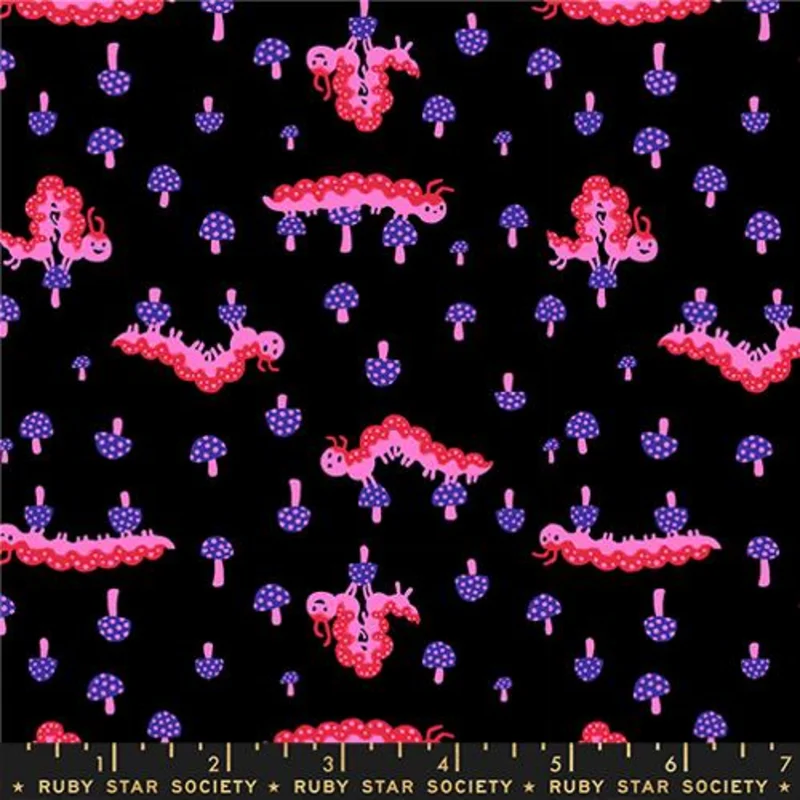 Ruby Star Society HELLO ALICE: Caterpillar-Black (1/4 Yard)