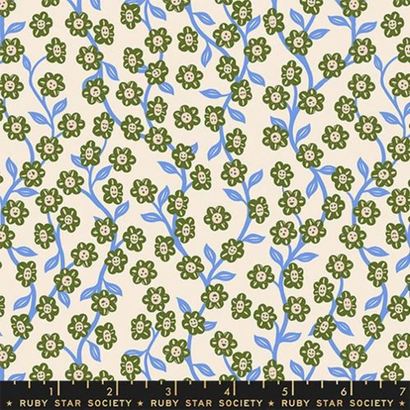 Ruby Star Society HELLO ALICE: Chatty Garden-Shell (1/4 Yard)