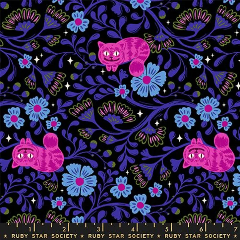 Ruby Star Society HELLO ALICE: Cheshire-Black (1/4 Yard)