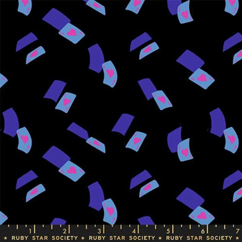 Ruby Star Society HELLO ALICE: Falling Aces-Black (1/4 Yard)