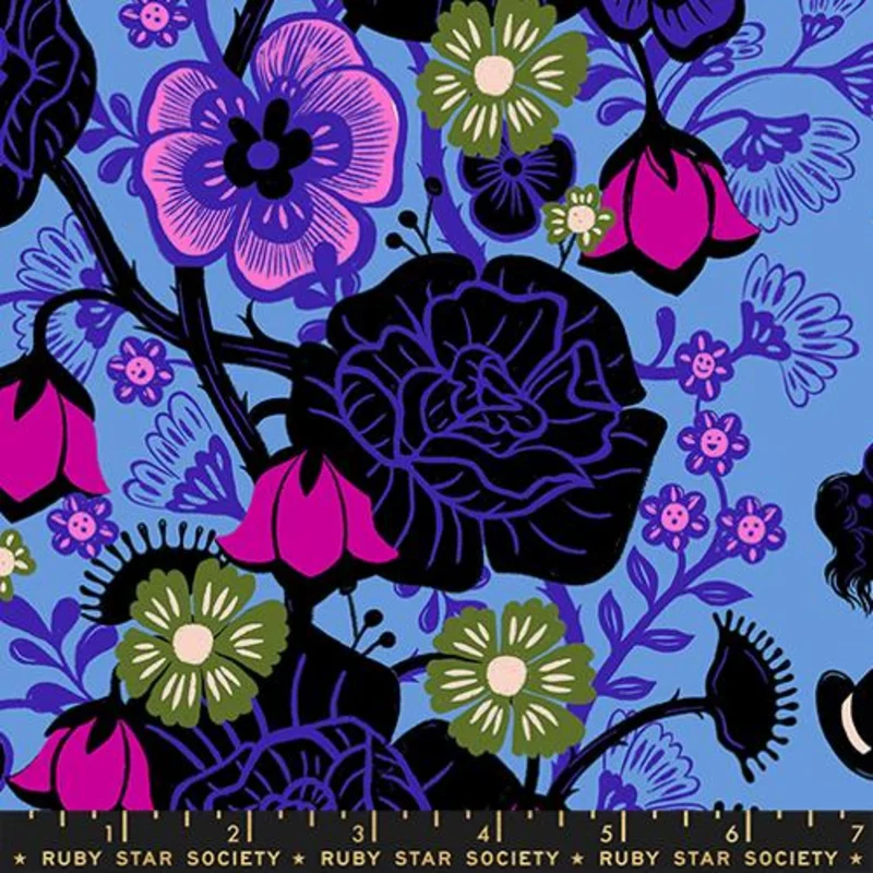 Ruby Star Society HELLO ALICE: Rabbit Hole-Lindley Blue (1/4 Yard)
