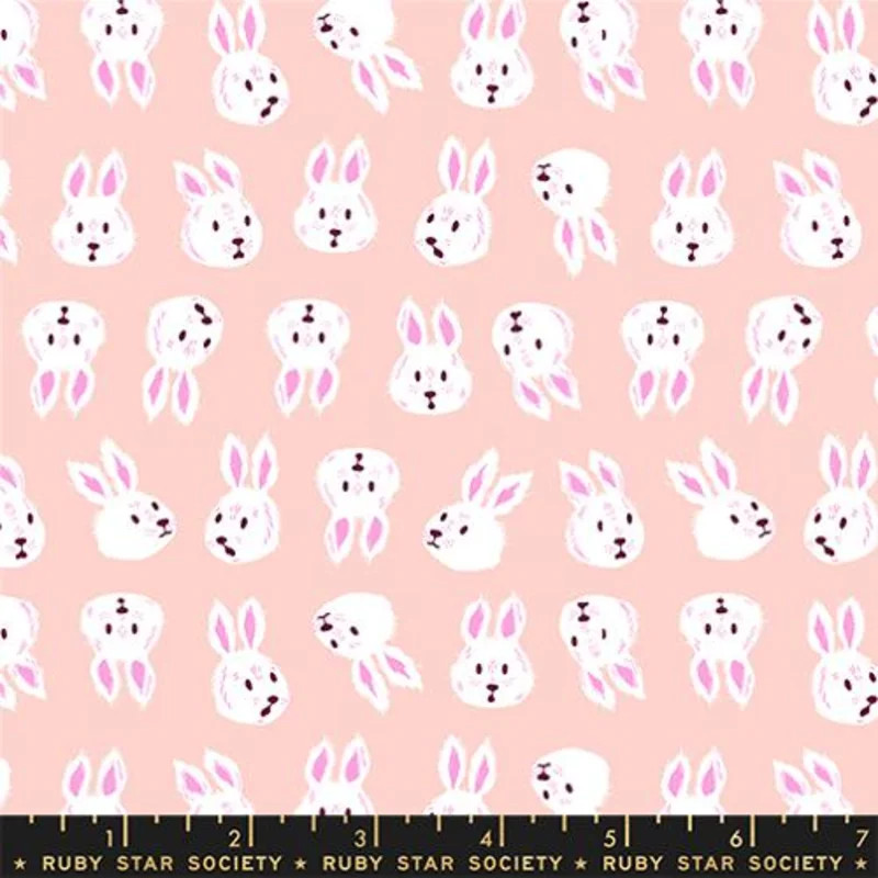Ruby Star Society HELLO ALICE: Rushing Rabbit-Vintage Pink (1/4 Yard)