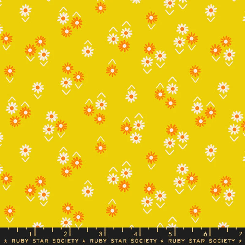 Ruby Star Society JUICY: Baby Flowers-Golden Hour (1/4 Yard)