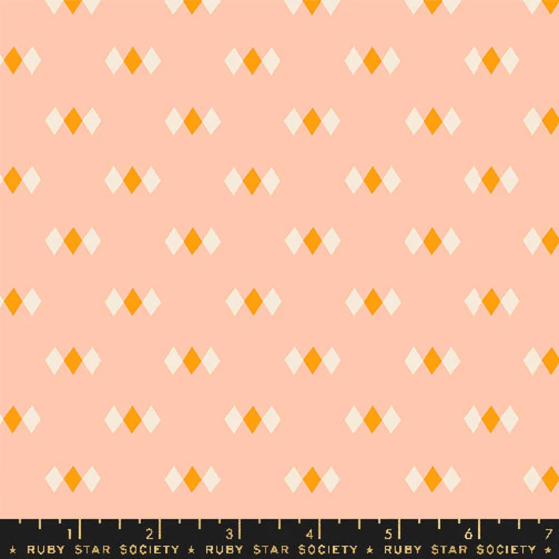 Ruby Star Society JUICY: Diamonds-Peach (1/4 Yard)