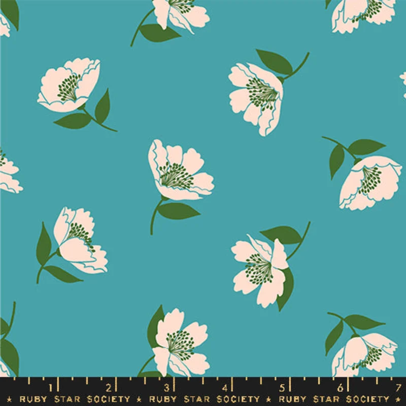 Ruby Star Society JUICY: Fluttering-Dark Turquoise (1/4 Yard)