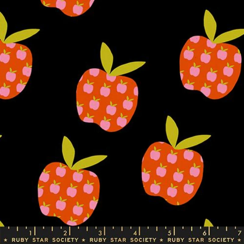 Ruby Star Society MYSTIC FABLE: Big Apple Canvas-Black (1/4 Yard)