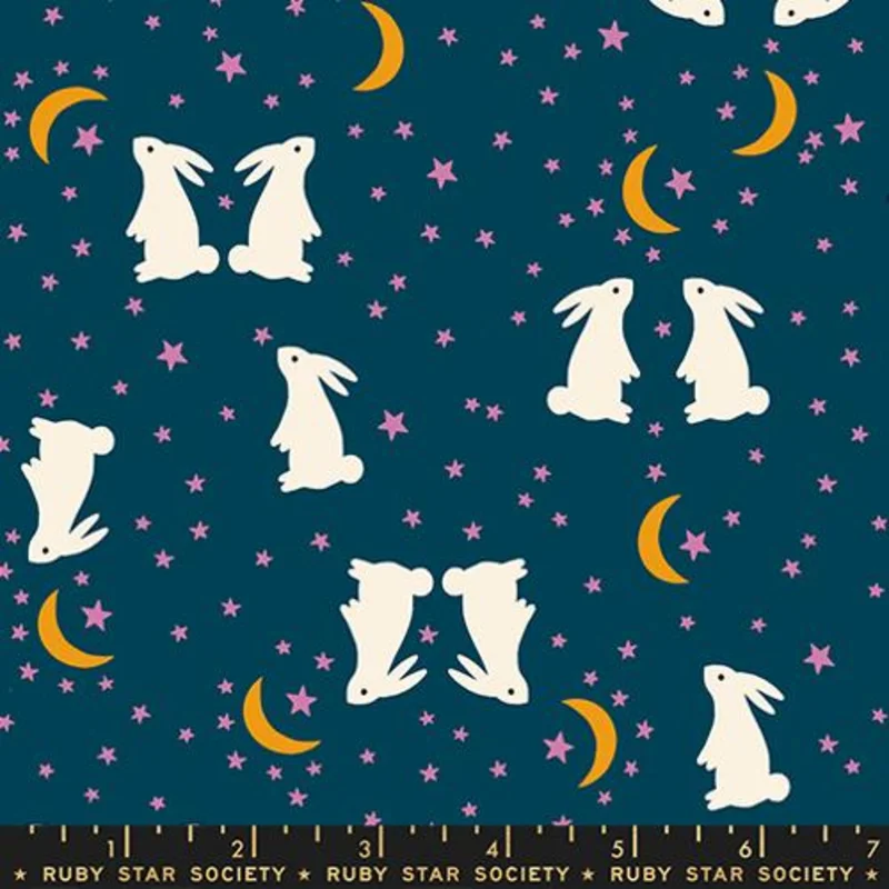 Ruby Star Society MYSTIC FABLE: Bunnies-Galaxy (1/4 Yard)