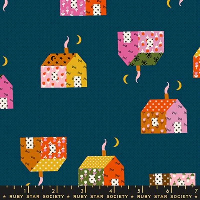 Ruby Star Society MYSTIC FABLE: Little House-Galaxy (1/4 Yard)