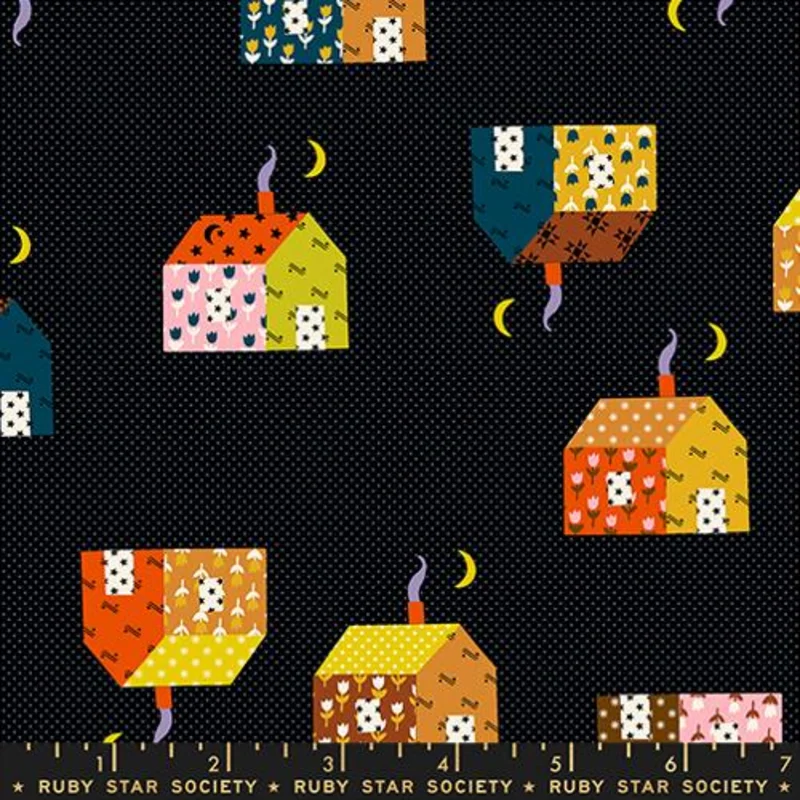 Ruby Star Society MYSTIC FABLE: Little House-Soft Black (1/4 Yard)