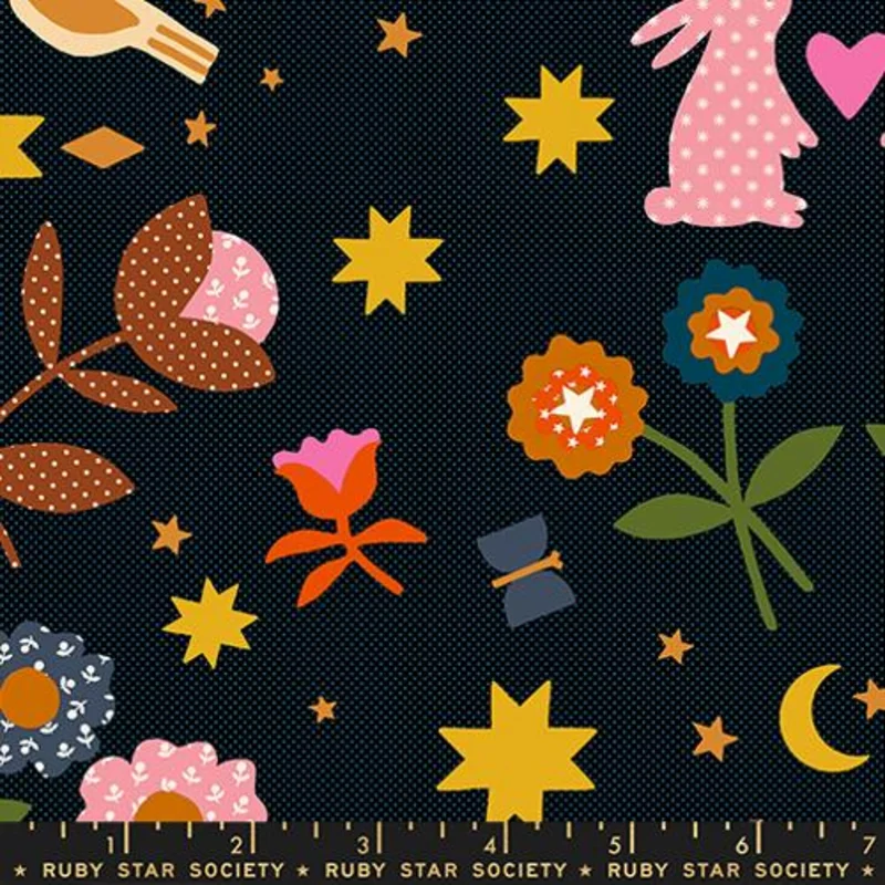 Ruby Star Society MYSTIC FABLE: Mystic Fable-Soft Black (1/4 Yard)