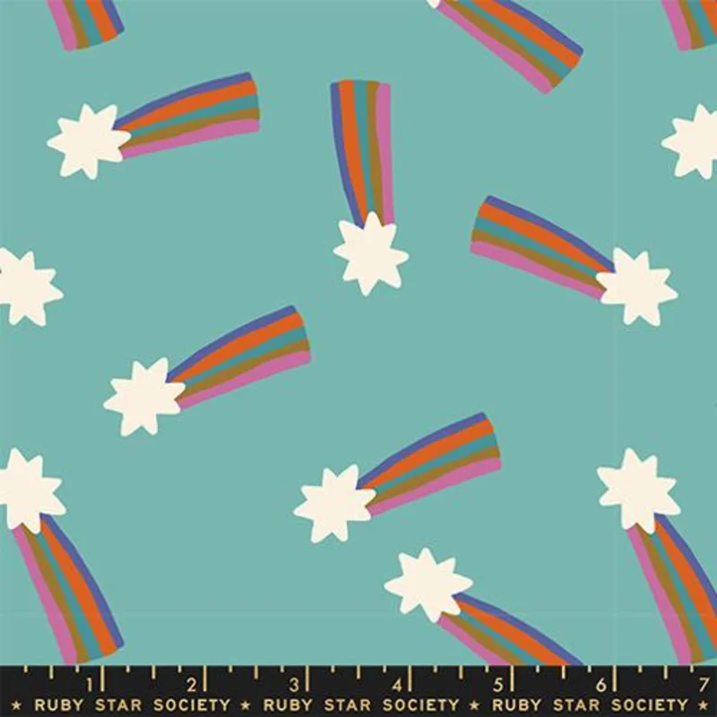 Ruby Star Society MYSTIC FABLE: Shooting Star-Cottage Blue (1/4 Yard)