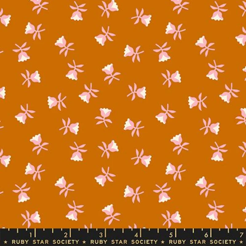 Ruby Star Society MYSTIC FABLE: Sweetflower-Cinnamon (1/4 Yard)
