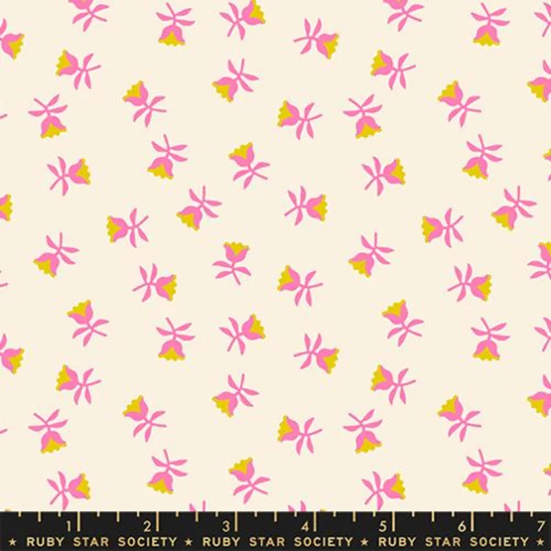 Ruby Star Society MYSTIC FABLE: Sweetflower-Neon Pink (1/4 Yard)