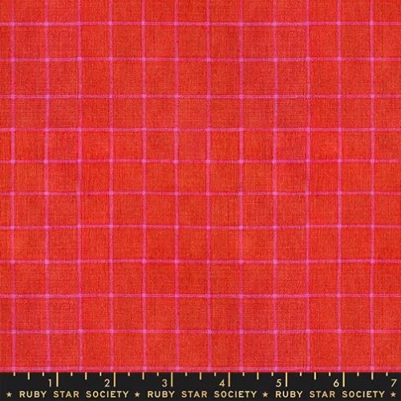 Ruby Star Society MYSTIC FABLE-Warp Weft: Small Windowpane-Red