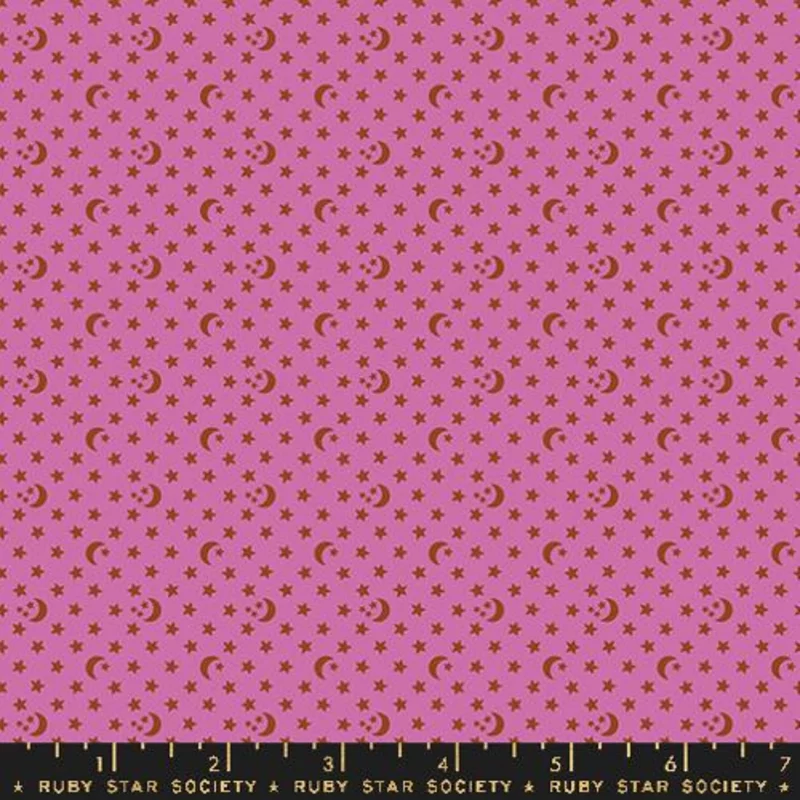 Ruby Star Society OOH LUCKY LUCKY: Moon and Stars-Heliotrope (1/4 Yard)