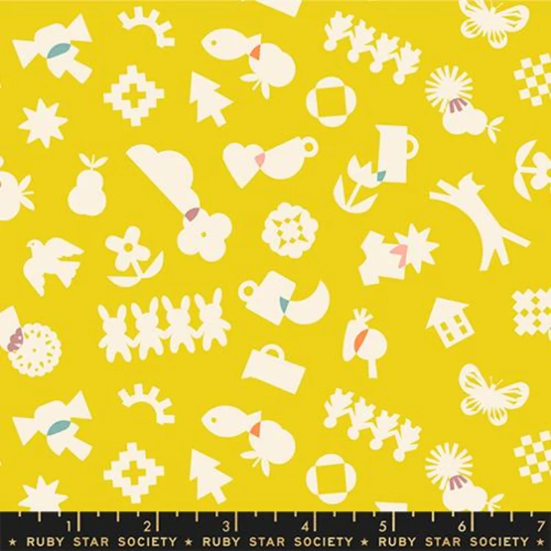 Ruby Star Society PAPER CUTS 2: All Goods-Starfruit (1/4 Yard)