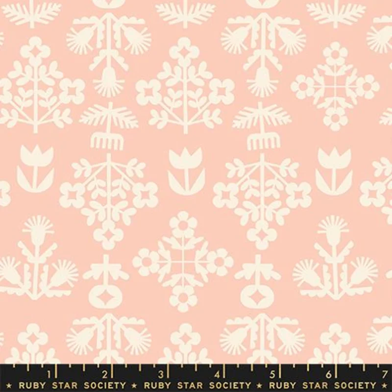 Ruby Star Society PAPER CUTS 2: Fresh Cut Flowers-Peach Puff (1/4 Yard)