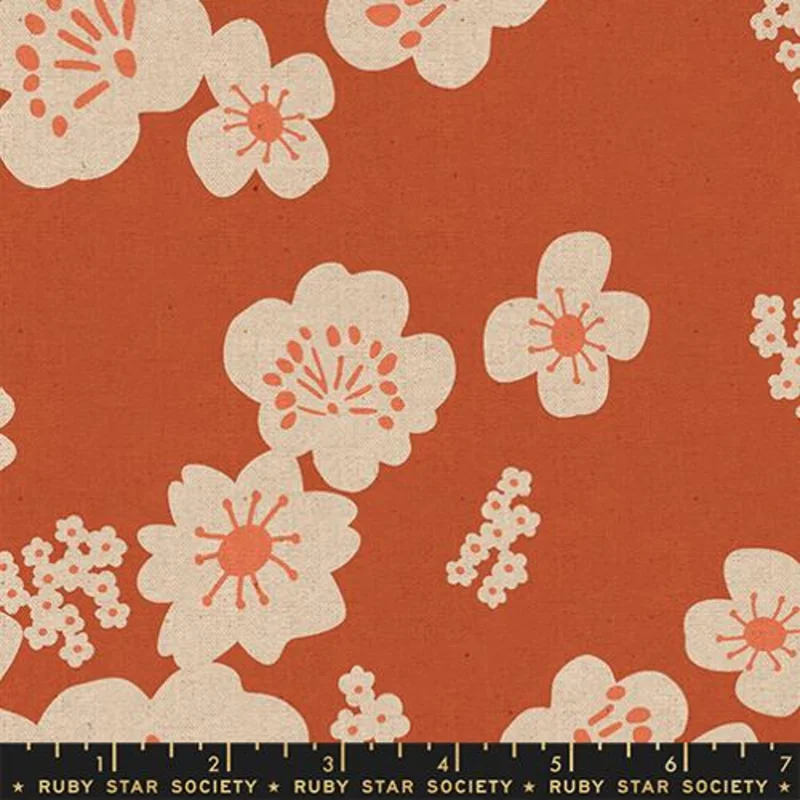 Ruby Star Society PAPER CUTS 2: Hana Canvas-Persimmon (1/4 Yard)